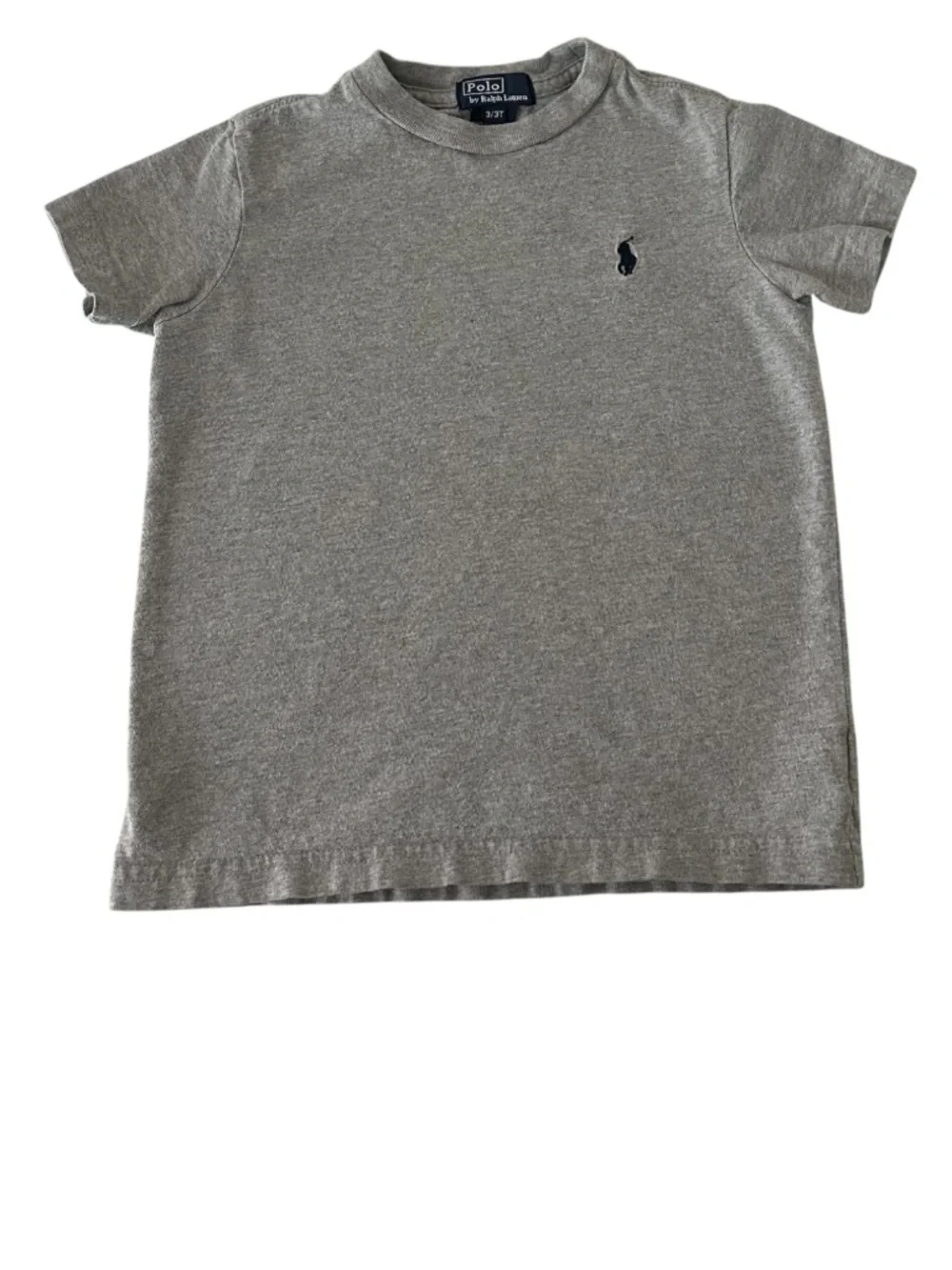 Polo Ralph Lauren Boys Sz 3T Tee T-Shirt Gray Solid Pony Logo Short Slv.
